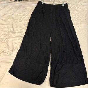 Banana Republic linen blend Black Wide-Leg Pants